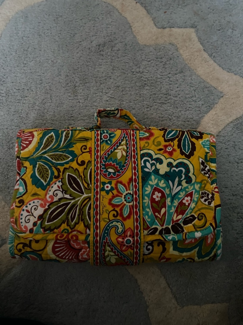 Vera Bradley Provincial Quilted Yellow Floral Fold-Over Diaper Changing Roll